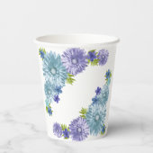 Blue Baby in Bloom Brunch Shower Papieren Bekers (Achterkant)