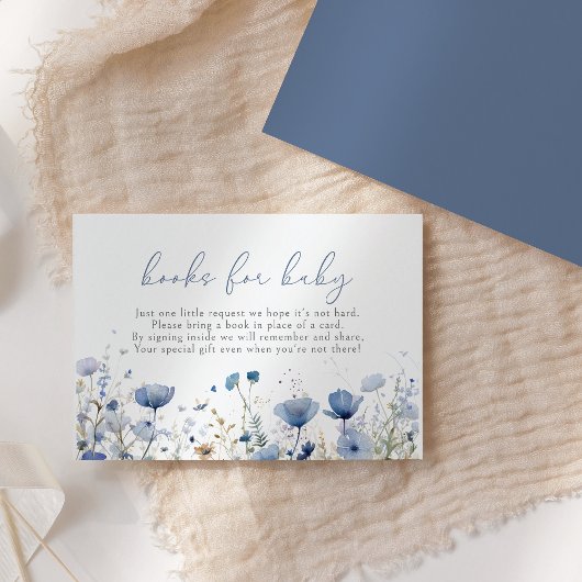 Blue Baby in Bloom Wildflower Boeken voor Baby Informatiekaartje
