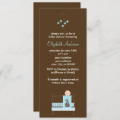 Blue Baby in Wieg Boy Baby shower Kaart (Voorkant / Achterkant)