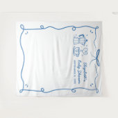 Blue Baby Is Brewing Coffee Baby Shower Wandkleed (Voorkant (horizontaal))