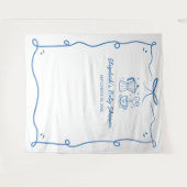 Blue Baby Is Brewing Coffee Baby Shower Wandkleed (Voorkant (horizontaal))