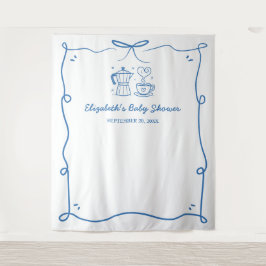 Blue Baby Is Brewing Coffee Baby Shower Wandkleed