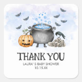 Blue Baby is Brewing Halloween Baby Shower  Vierkante Sticker (Voorkant)