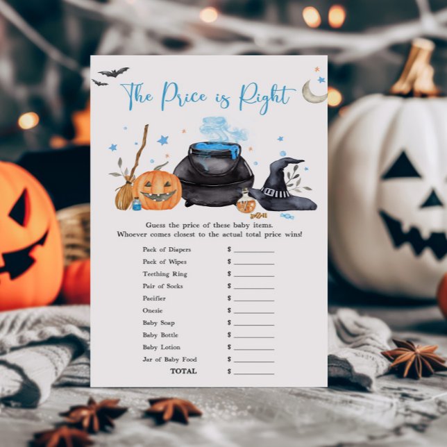 Blue Baby is brouwen De prijs is het juiste spel (Baby is Brewing Baby Shower The Price is Right Game)