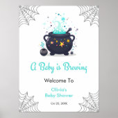 Blue Baby is brouwen Halloween Baby shower Welkom Poster (Voorkant)