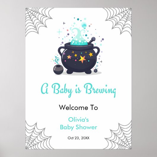 Blue Baby is brouwen Halloween Baby shower Welkom Poster (Voorkant)