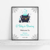 Blue Baby is brouwen Halloween Baby shower Welkom Poster