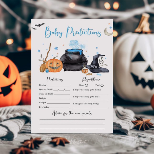 Blue Baby is het brouwen van Baby voorspellingen s (Baby is Brewing Baby Shower Baby Predictions Game)