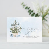 Blue Baby is koud buiten baby shower dank u Kaart (Staand voorkant)