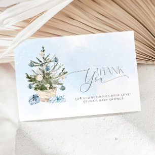 Blue Baby is koud buiten baby shower dank u Kaart