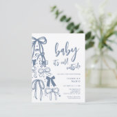 Blue Baby is koud buiten Baby shower uitnodiging (Staand voorkant)