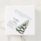 Blue Baby It's Cold Outside Baby Shower Bedankjes Labels (In situ)