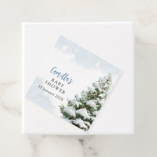 Blue Baby It's Cold Outside Baby Shower Bedankjes Labels (In situ)