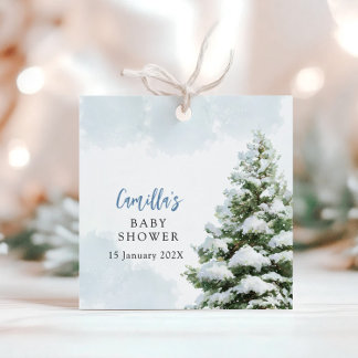Blue Baby It's Cold Outside Baby Shower Bedankjes Labels