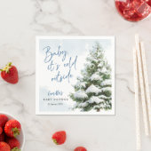 Blue Baby It's Cold Outside Baby Shower Servet (Insitu)