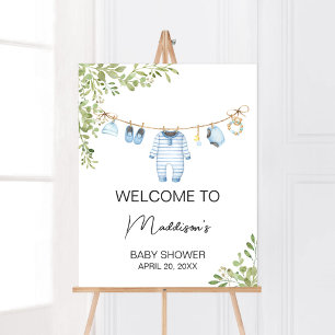 Blue Baby Kleding Baby shower Welkom Poster