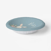 Blue Baby Love Script Baby shower Paper Bowls Papieren Kommen (Gebogen)