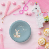 Blue Baby Love Script Baby shower Paper Bowls Papieren Kommen (Feest)