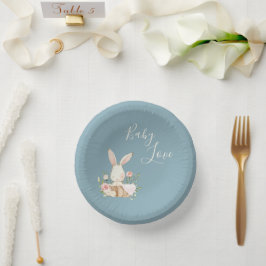 Blue Baby Love Script Baby shower Paper Bowls Papieren Kommen