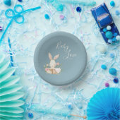 Blue Baby Love Script Baby shower Paper Bowls Papieren Kommen (Feest)