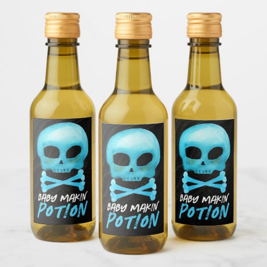 Blue Baby Makin' Potion Halloween Baby shower Wijn Etiket (Flessen)