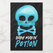 Blue Baby Makin' Potion Halloween Baby shower Wijn Etiket (Enkel label)