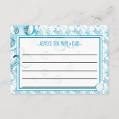 Blue Baby Octopus Baby shower Advice voor moeder e Advieskaart (Achterkant)