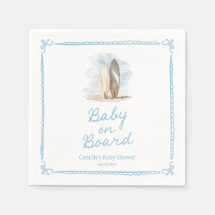 Blue Baby on Board Beach Baby shower Servet