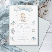 Blue Baby op Cloud Boy Baby shower Invitation Kaart