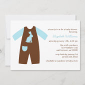 Blue Baby Outfit Boy Baby shower Kaart (Voorkant)