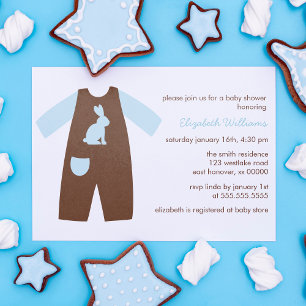 Blue Baby Outfit Boy Baby shower Kaart