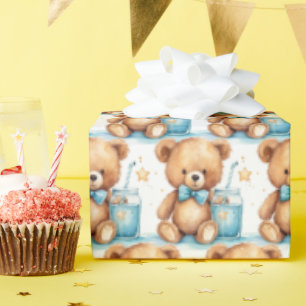 Blue Baby Peuter Teddy Bear Gift Wrapping Paper Cadeaupapier
