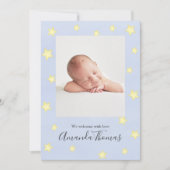 Blue Baby Photo Nursery Rhyme Custom Aankondiging (Voorkant)