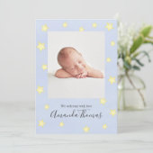 Blue Baby Photo Nursery Rhyme Custom Aankondiging (Staand voorkant)