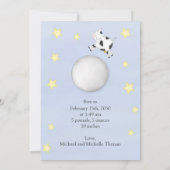 Blue Baby Photo Nursery Rhyme Custom Aankondiging (Achterkant)