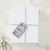 Blue Baby-Q Baby shower Gift Labels Cadeaulabel (Met Touw)