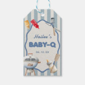 Blue Baby-Q Baby shower Gift Labels Cadeaulabel (Voorkant)