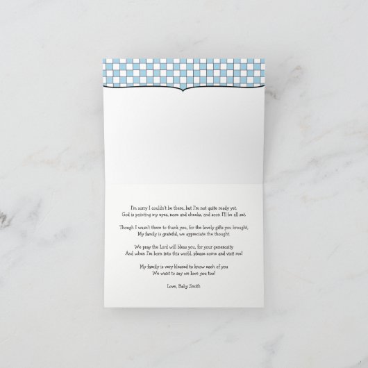 Blue baby q bedankbriefje + gedicht bedankkaart (Binnen)