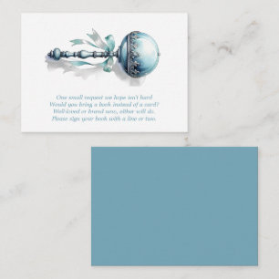 Blue Baby Rattle Boy Boeken voor Baby Request Kaar Informatiekaartje