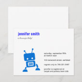 Blue Baby Robot Baby shower nodigt uit Kaart (Voorkant / Achterkant)
