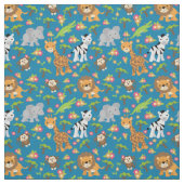 Blue Baby Safari Fabric Stof (Swatch)