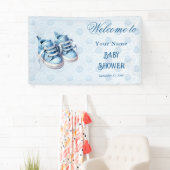 Blue Baby Shoes Baby shower Welkom Spandoek (Insitu)