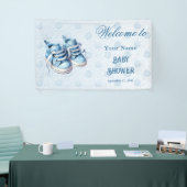 Blue Baby Shoes Baby shower Welkom Spandoek (Beurs)