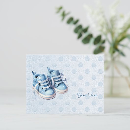 Blue Baby Shoes Briefkaart (Staand voorkant)