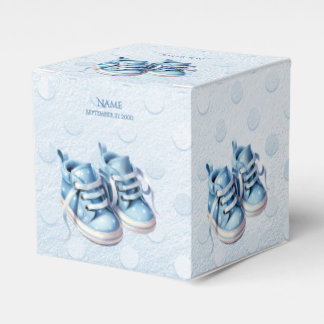 Blue Baby Shoes Favor Box Bedankdoosjes