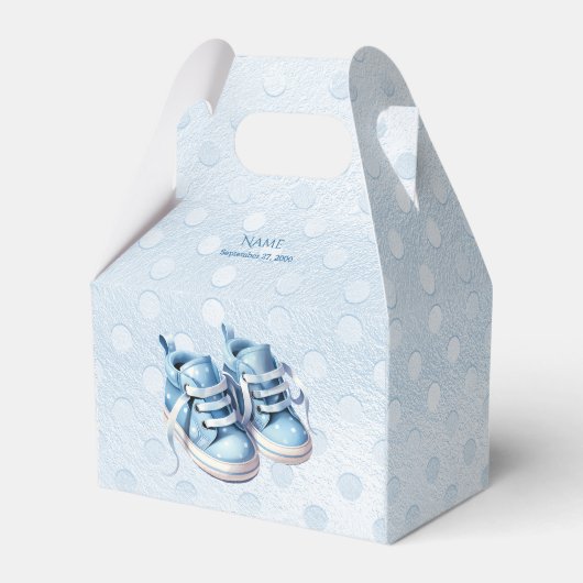 Blue Baby Shoes Favor Box Bedankdoosjes (Voorkant Zijde)
