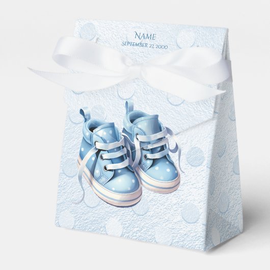 Blue Baby Shoes Favor Box Bedankdoosjes (Voorkant Zijde)