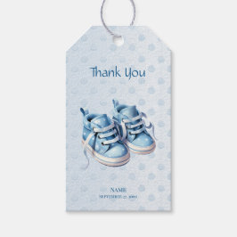 Blue Baby Shoes Gift Label Cadeaulabel