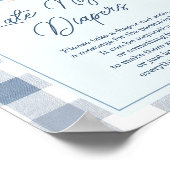 Blue Baby Shoes Gingham Booties Late Night Diapers Poster (Hoek)