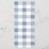 Blue Baby Shoes Gingham Boy Booties Baby Shower Menu (Achterkant)